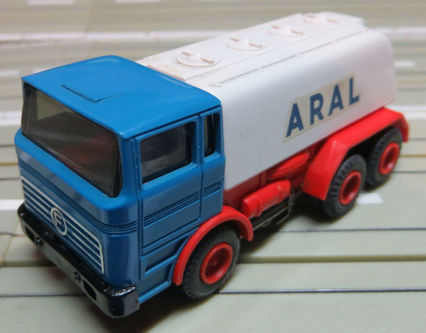 Faller AMS 5780 -- ARAL Tanklastwagen mit Zinkgetriebe, 60er Jahre Spielzeug (EBS114