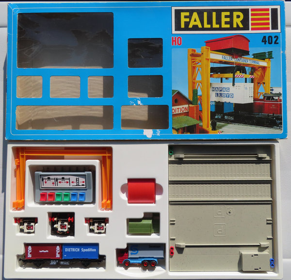 Faller AMS 402 -- Container Terminal in OVP, ungebaut und komplett, 60er Jahre Rarität (DBW106)