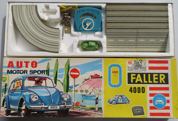 Faller 4000 -- seltene Grundpackung mit VW Käfer, 60er Jahre Spielzeug (DEZ564)