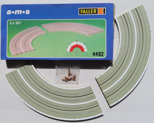 Faller AMS 4492 ~~ 2 x Kurve 90 Grad in OVP, 70er Jahre Spielzeug (BNL1903)