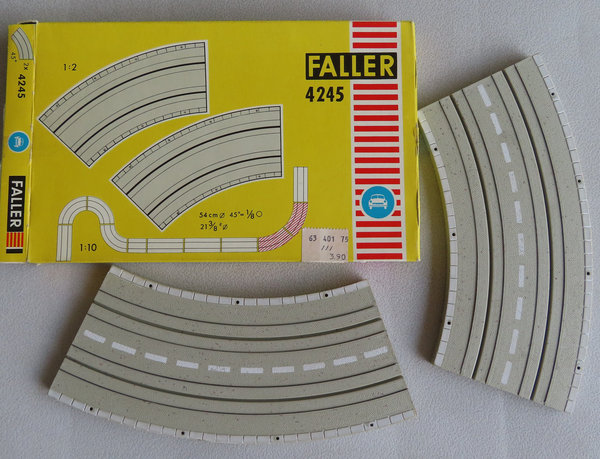 Faller AMS 4245 - 2 x Kurve 45 Grad in OVP, 60er Jahre Spielzeug #DEZ1881
