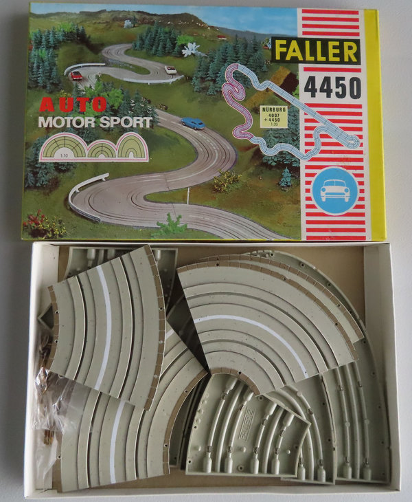 Faller AMS 4450 -- Kurvenset für Nürburgring in OVP, 60er Jahre Spielzeug (DEZ764)