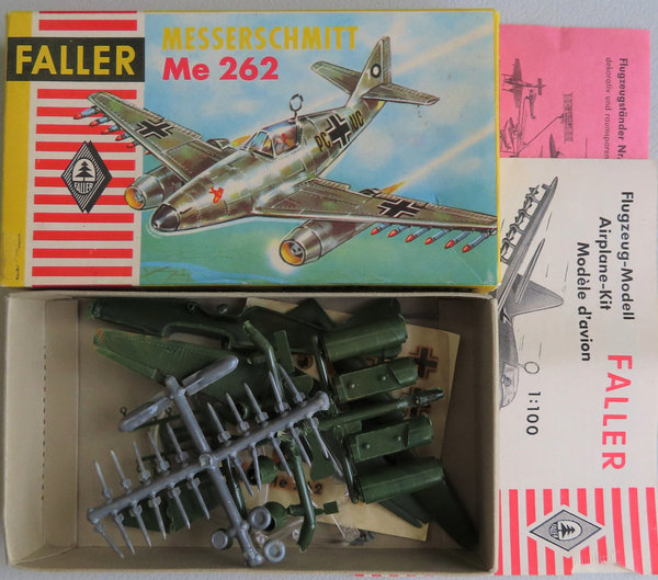Faller Messerschmitt Me 262 in OVP, 60er jahre Spielzeug ~ (DBW197)