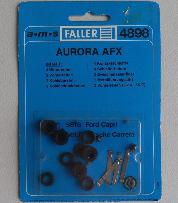 Faller AMS 4898 -- Ersatzteile für Faller AFX Autos in OVP, 70er Jahre (DBW205)