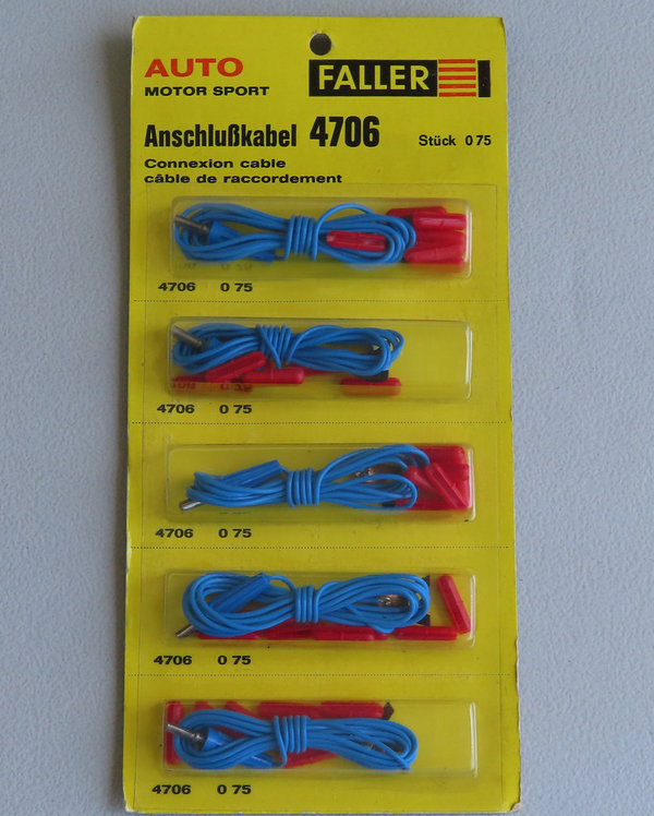 Faller AMS 4706 -- 5 Anschluß Kabel in OVP, 60er Jahre Spielzeug (DEZ813)