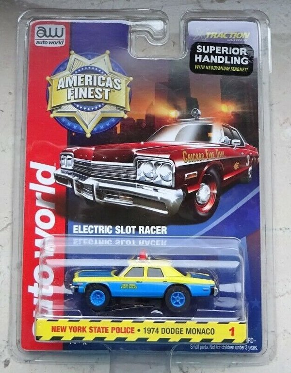 für H0 Slotcar Racing Modellbahn ~ NY State Police mit XTraction Chassis mit OVP