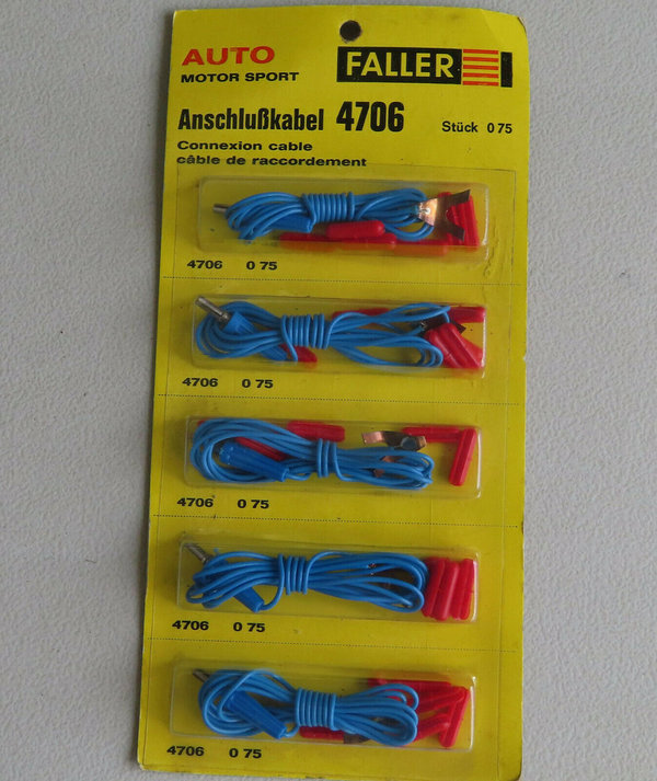 Faller AMS 4706 -- 5 Anschluß Kabel in OVP, 60er Jahre Spielzeug (DEZ821)