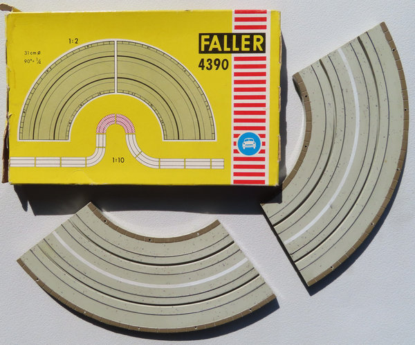 Faller AMS 4390 -- 2 x Kurve 90 Grad in OVP, 60er Jahre Spielzeug ☺ (NUS43)