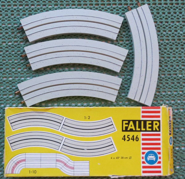 Faller AMS 4556 ~~ einspurige Kurven in OVP, 60er Jahre Spielzeug #DEZ2453
