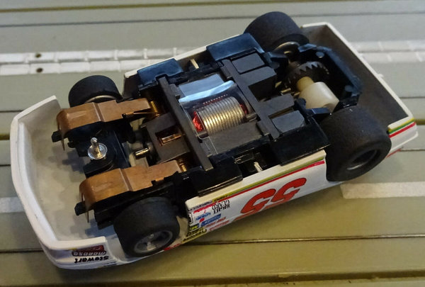 H0 Slotcar Racing Modellbahn -- Ford Nascar *No 55* weiß mit Tyco Chassis EBS557