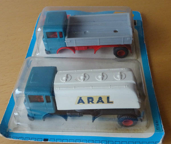 Faller AMS 5415 ~~ Karosserie-Set mit Mercedes LKW und Aral Tankwagen (DEZ1448)