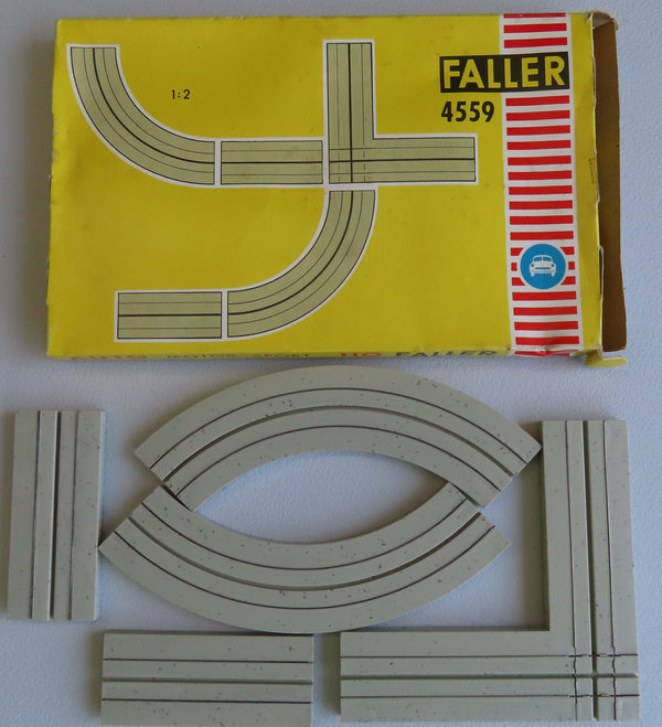 Faller AMS 4559 ~ einspuriges Kreuzungsset in OVP, 60er Jahre Spielzeug #DEZ1740