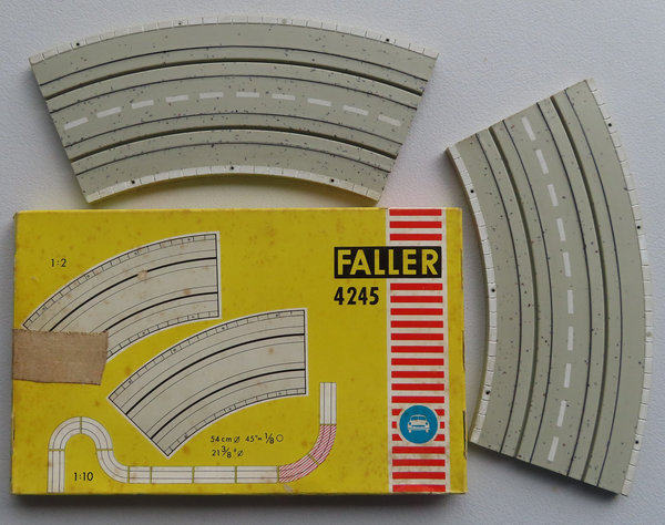 Faller AMS 4245 - 2 x Kurve 45 Grad in OVP, 60er Jahre Spielzeug #DEZ1916