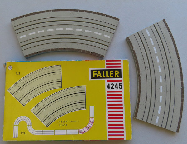 Faller AMS 4245 ~~ 2 x Kurve 45 Grad in OVP, 60er Jahre Spielzeug #DEZ2285