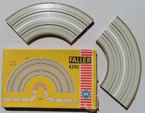 Faller AMS 4390 - 2 x Kurve 90 Grad in OVP, 60er Jahre Spielzeug #DEZ2300