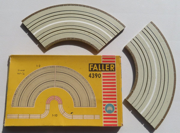 Faller AMS 4390 - 2 x Kurve 90 Grad in OVP, 60er Jahre Spielzeug #DEZ2338