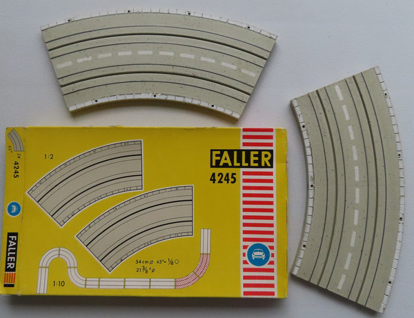 Faller AMS 4245 ~~ 2 x Kurve 45 Grad in OVP, 60er Jahre Spielzeug #DEZ2350