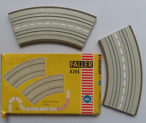 Faller AMS 4245 ~~ 2 x Kurve 45 Grad in OVP, 60er Jahre Spielzeug #DEZ2352